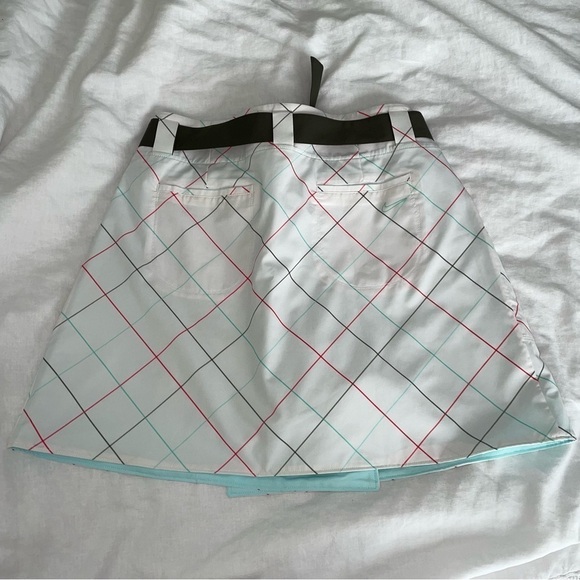 Nike Golf Tour Sz 8 Performance dri-fit skort skirt window panes White - Picture 5 of 5